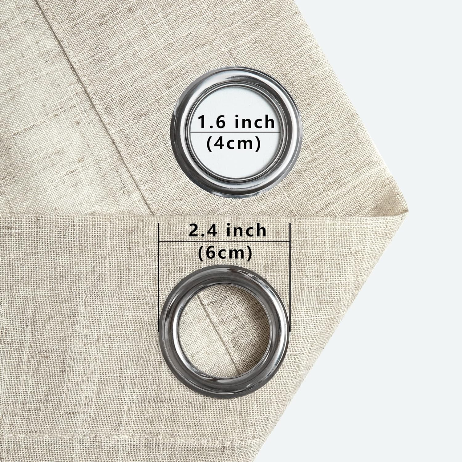 72 Inch Length Linen Curtains for Bedroom 2 Panel Set Natural Crude Tan Beige Flax Rustic Textured Light Filtering Semi Blackout Sheer Farmhouse Style Living Room Curtains for Windows