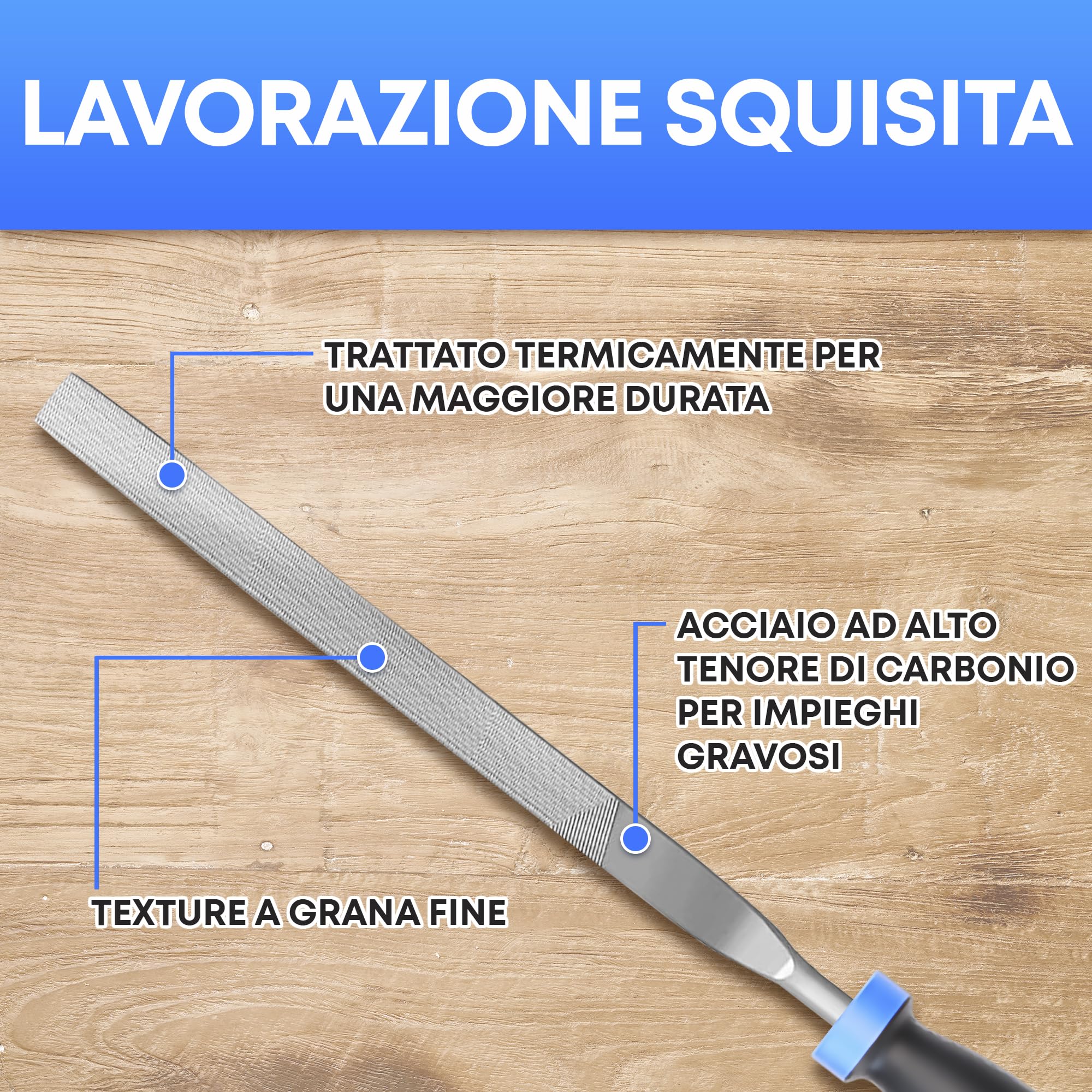 Set di lime ad ago - 6 pezzi per legno, metallo, plastica e gioielli - 160x4mm - Piccole lime tonde, mezze tonde, quadrate, triangolari, piatte e a punta piatta