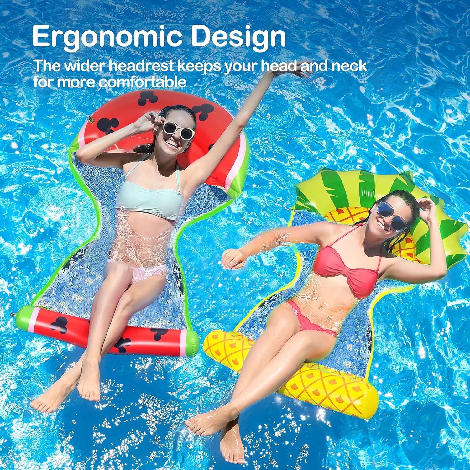 AKASO Thickened Pool Floats for Adults and Kids - 2 Pack 4-in-1 Inflatable Pool Floats Pool floaties with Air Pump, Fun Swimming Pool Toys as Pool Lounger, Pool Hammock, Chair, Pool Raft, Lake Floats : Toys & Games