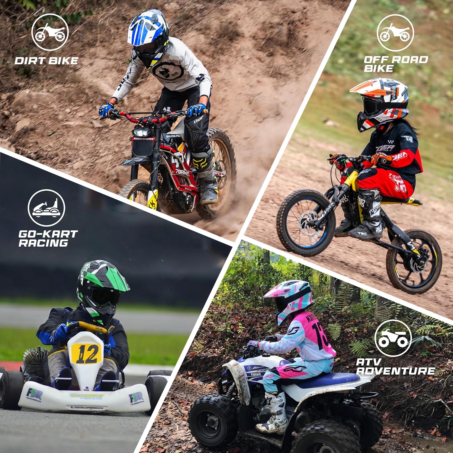 Youth Dirt Bike Helmet Kids Full Face Motorcycle Helmet for Off-Road ATV Street Riding, DOT Approved Kids Motocross Helmet with Goggles & Gloves