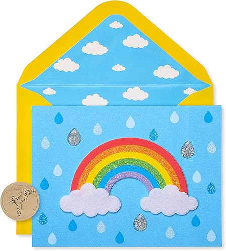 Papyrus Tarjetas en blanco con sobres, arcoíris con purpurina (8 unidades)