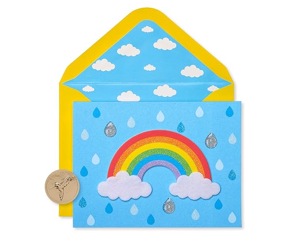 Papyrus Biglietti vuoti con buste, arcobaleno con glitter (8 pezzi)