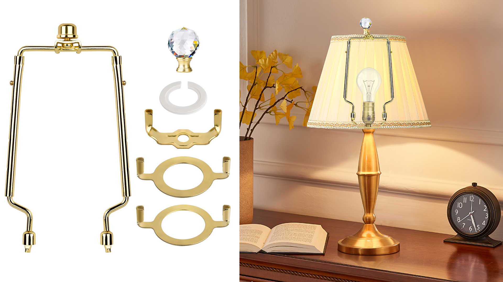 Kit De Montage Pour Lampe - Support Avec Harpe Et Socle, Douille E14/E26/E27, Uxcell