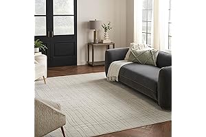 Soft and Neutral Nourison Santa Cruz Rug for a Peaceful Living Room