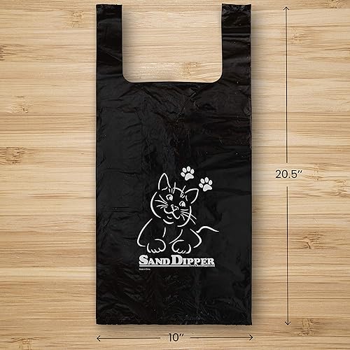 Miniatura 4 de Sand Dipper Bolsas de basura para gatos con asa selladora de olores, gruesas, duraderas, a prueba de fugas, grandes para adaptarse a cualquier