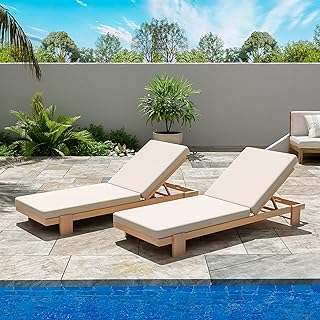 Christopher Knight Home Duska Acacia Wood Chaise Lounge Chair Set of 2, ...