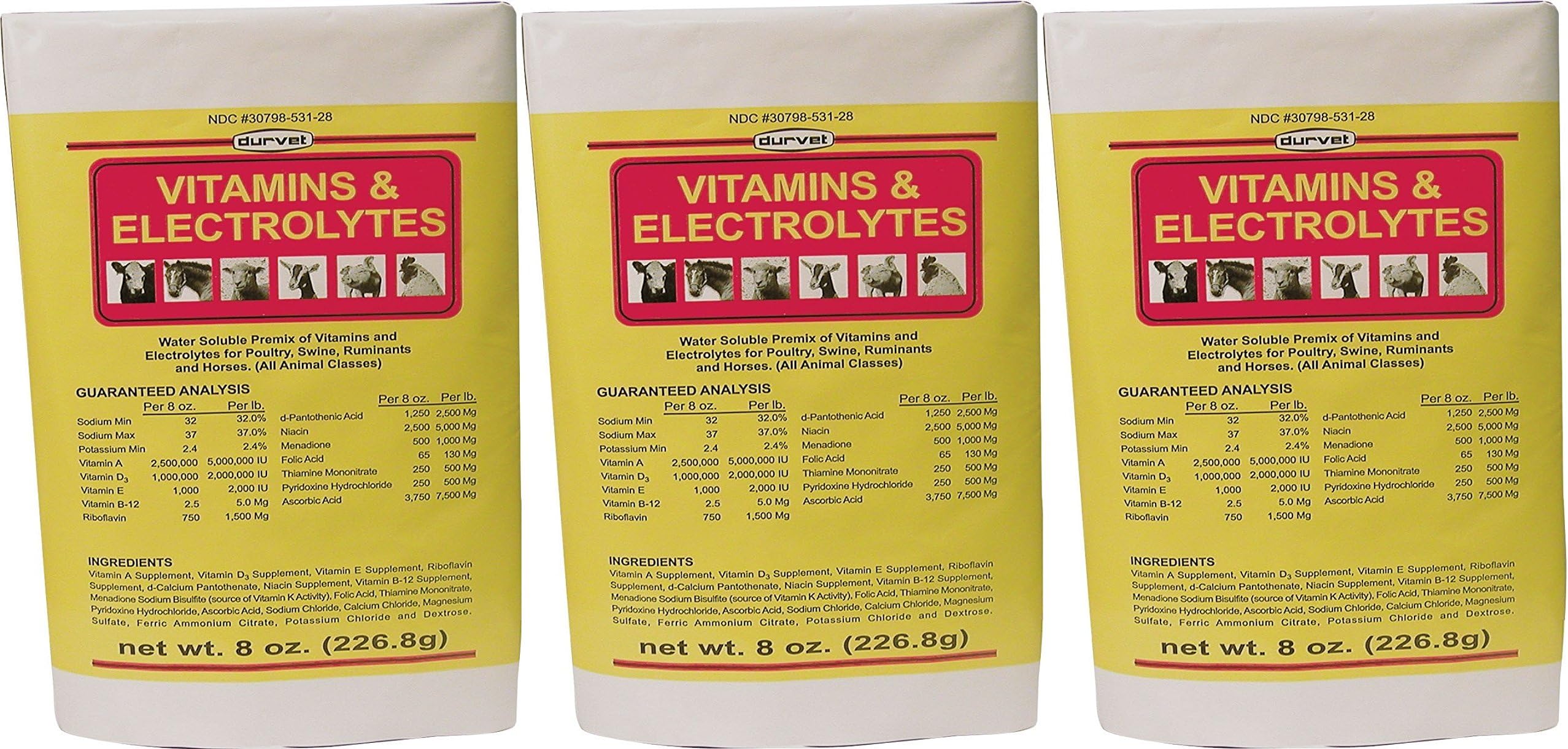 Durvet (3 Pack) 136028 vitamins & Electrolytes, 8 oz3