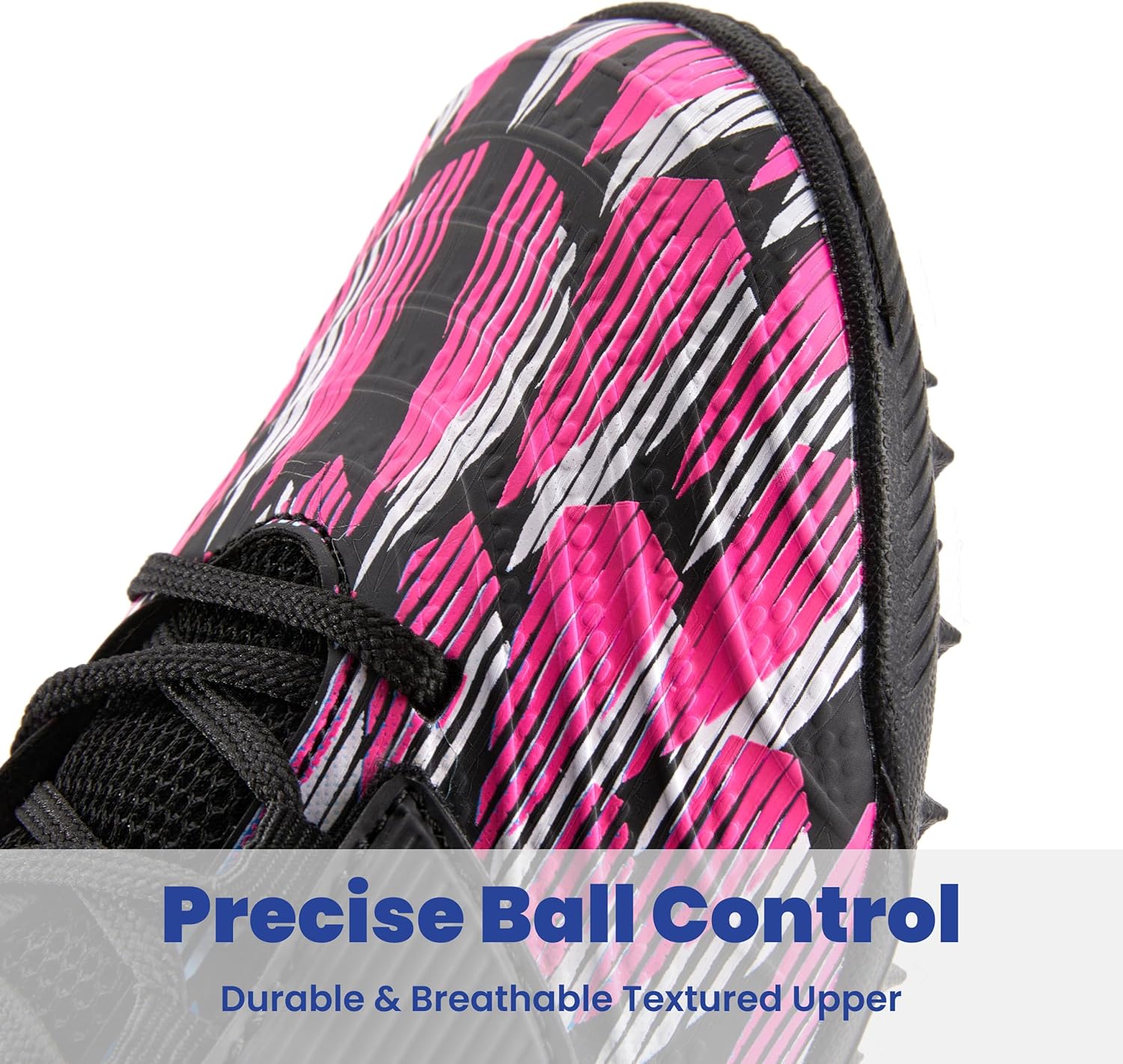 PATPAT Boys Girls Turf Indoor Soccer Shoes Lace Up Football Cleats for Little Big Kids