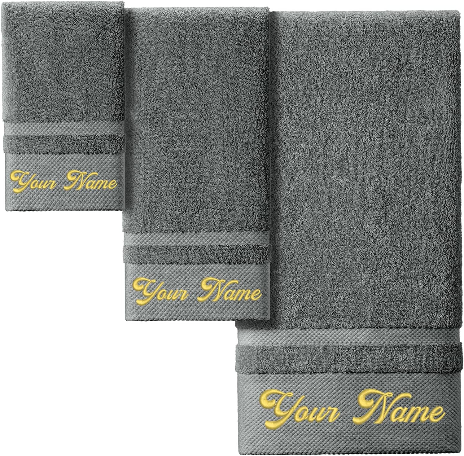 VEDULEKA Monogrammed Bath Towels, Custom Embroidered Towel