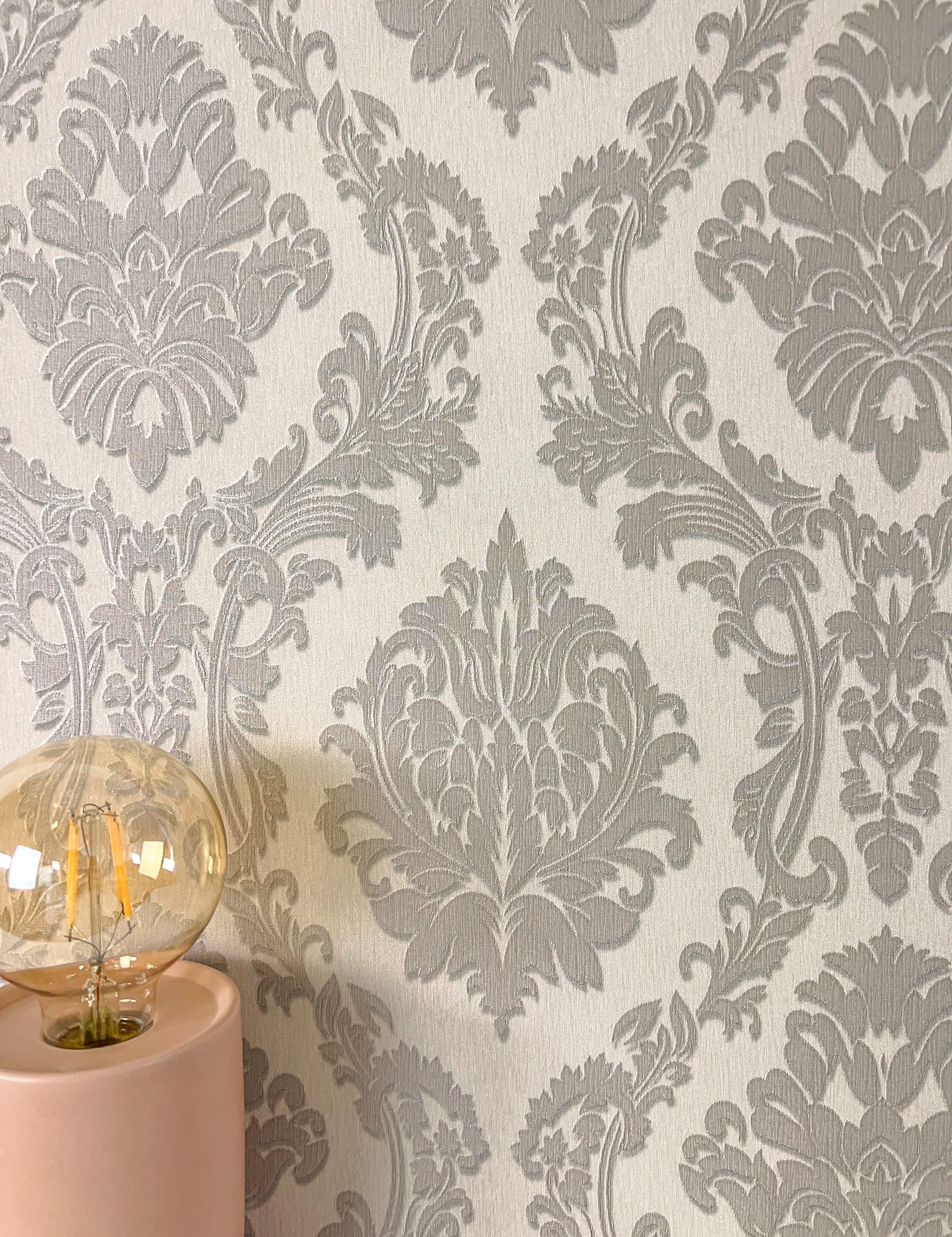 Papier peint intissé taupe damast muster glamour chic