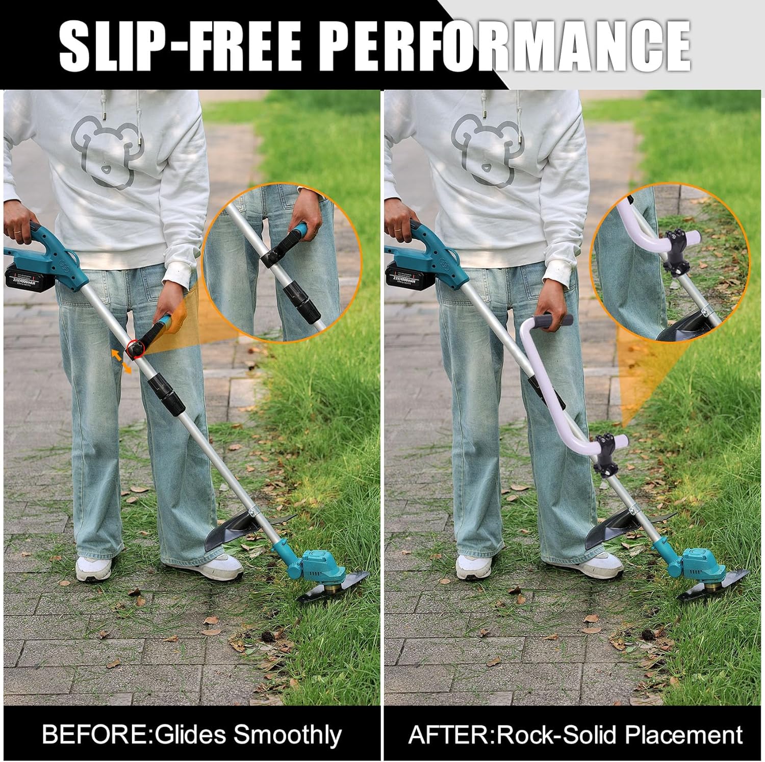 Upgraded Weed Eater Handle, Weedeater Handle, Ergonomic Weed Eater Handle Extension Back Saver, String Trimmer Handle Extension, Universal Weedeater Handle for Easy Yard Trimming