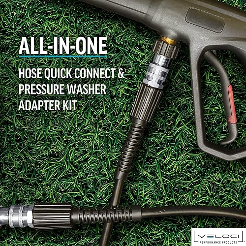 Miniatura 5 de MTM Hydro Kit adaptador de manguera de 7 piezas para lavadora a presión de acero inoxidable para uso con cañones de espuma, lavadoras a presión y