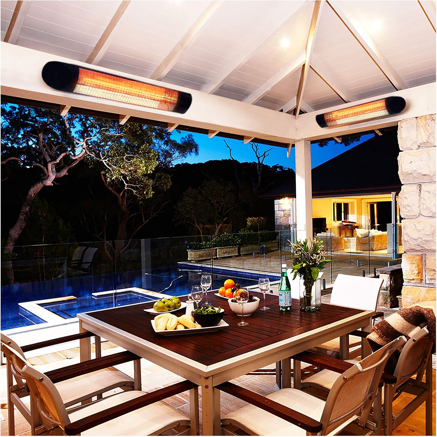 Electric Heater Outdoor – Portable Outside Heater with Stand – 1500W Weatherproof Infrared Heater Indoor/Outdoor by iQ Heat : Patio, Lawn & Garden