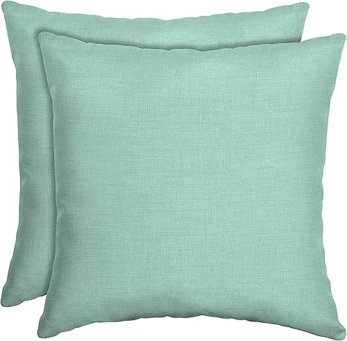 Arden Selections Almohada de lanzamiento al aire libre (paquete de 2) 16 x 16, Aqua Leala