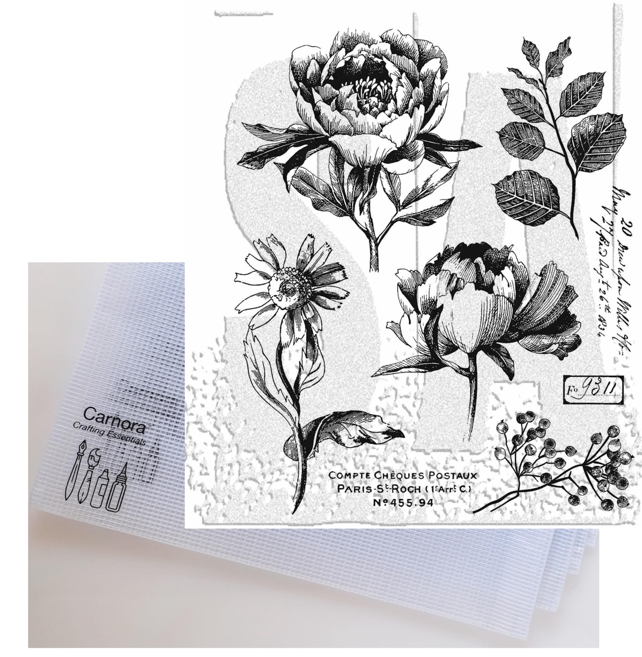 Tim HoltzFrench Garden Cling Stamp CMS487, July 2024 Release, Carnora Mesh Storage Bag