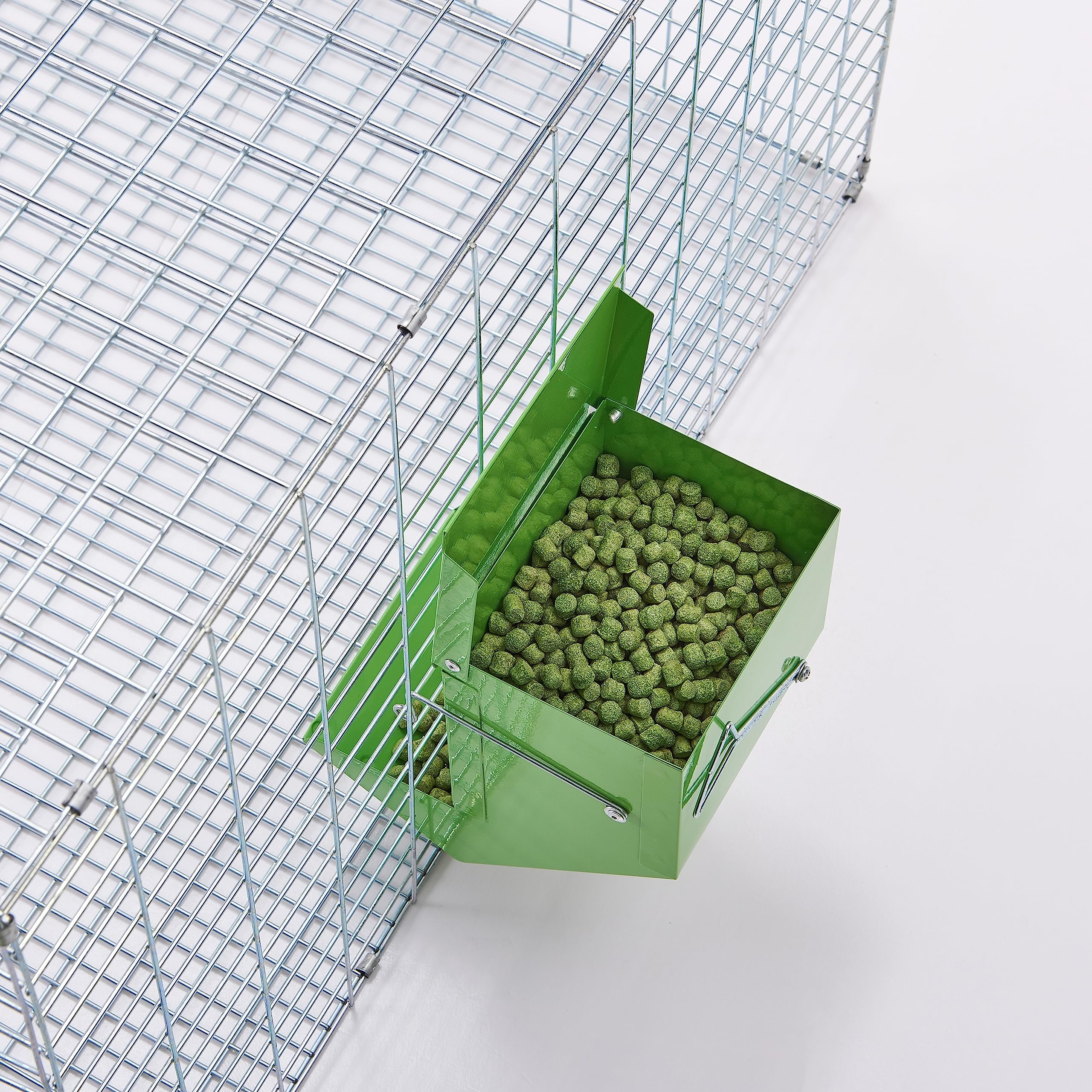 Metal Small Animal Feeder with Lid, Heavy Duty, Large Capacity Food Dispenser, Great for Rabbits, Guinea Pigs, Chinchillas and Other Small Animals. (4.6 inch, Green) - image 8