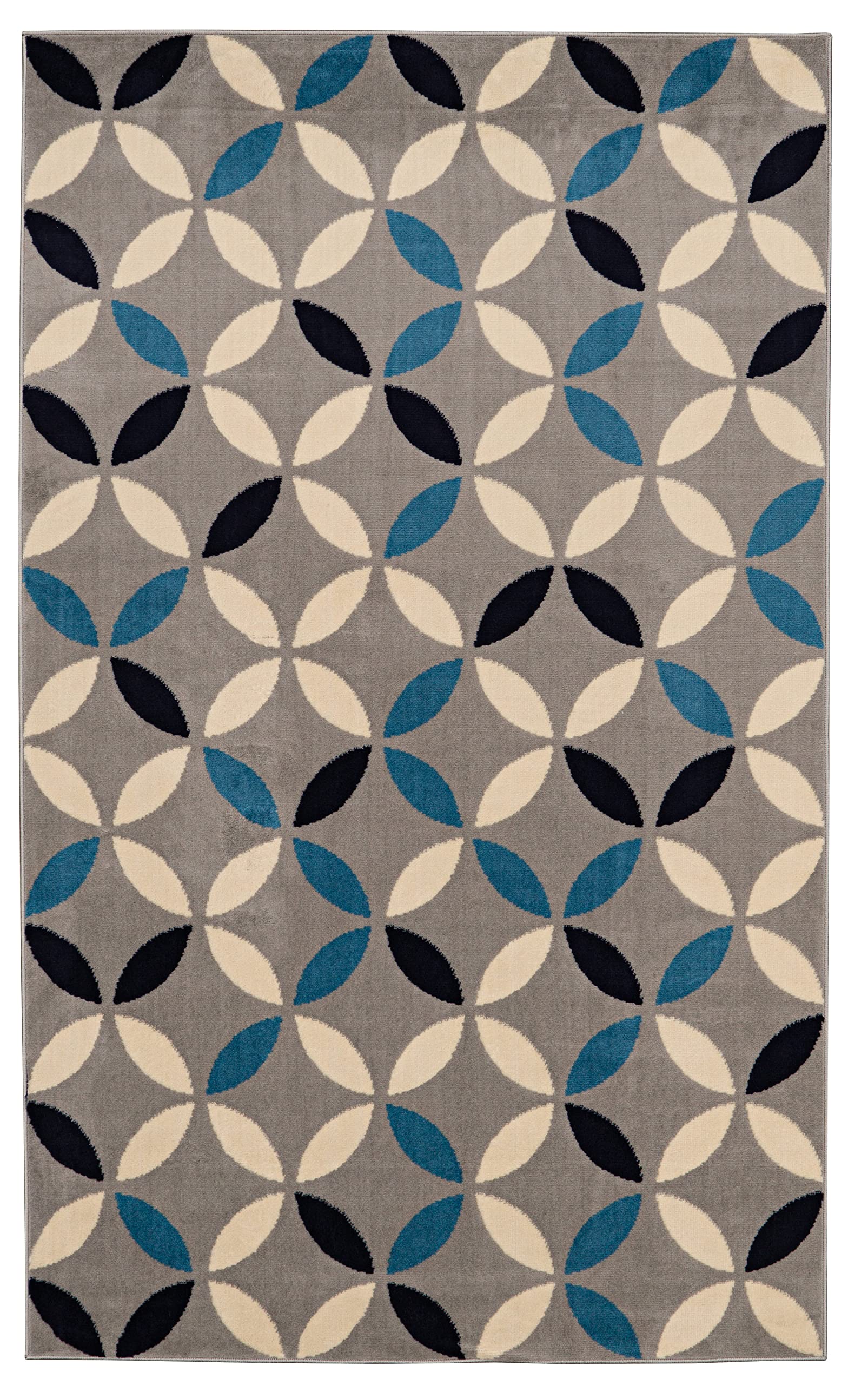 Linon Home Decor Products Leona Halow Light Grey Bone 65 X 93 Area Rug