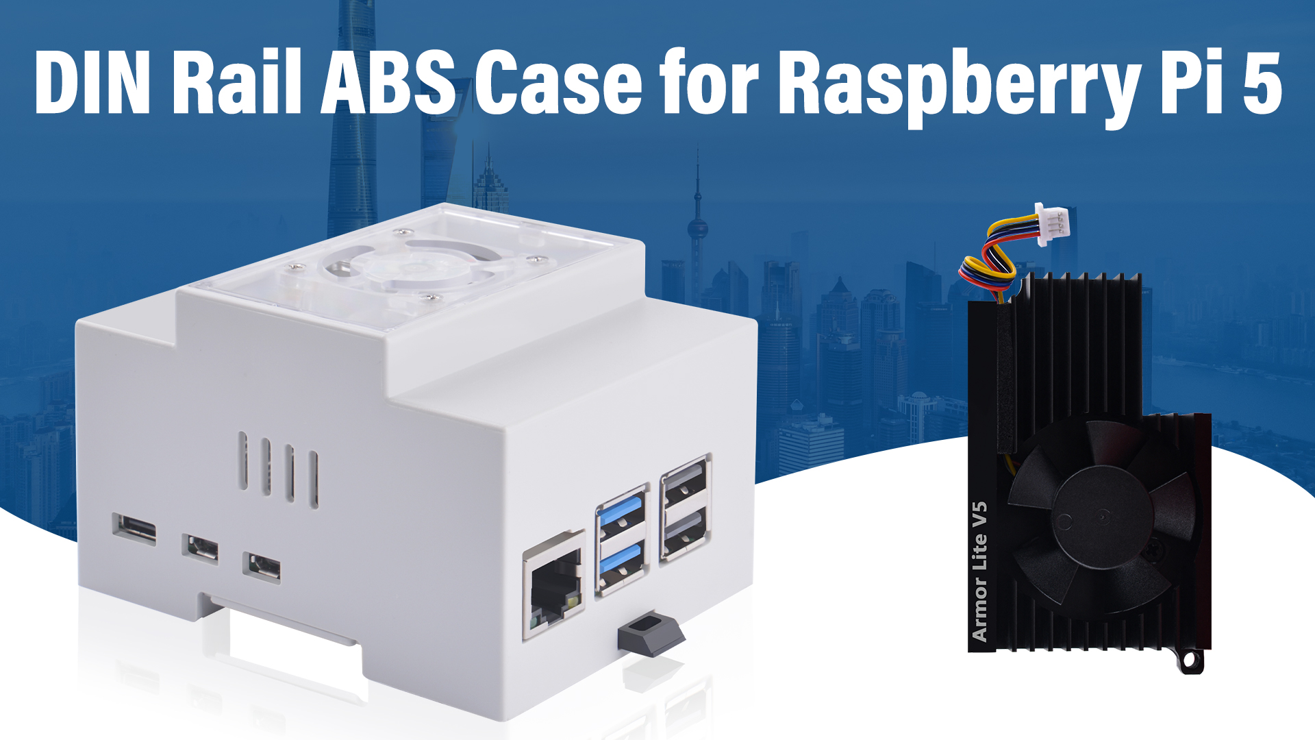 DIN Rail Case GeeekPi For Raspberry Pi 5 With Active Cooler - Modular ...