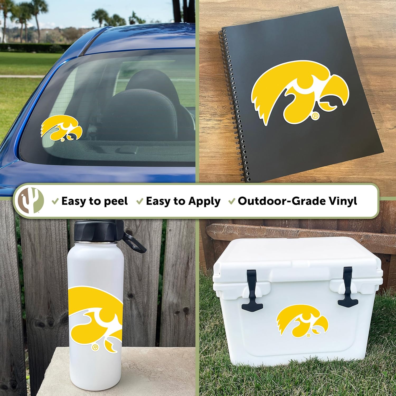 Desert Cactus University of Iowa Sticker Hawkeyes Vinyl Decal Laptop Water Bottle Car Scrapbook (IND 5) - Image 2
