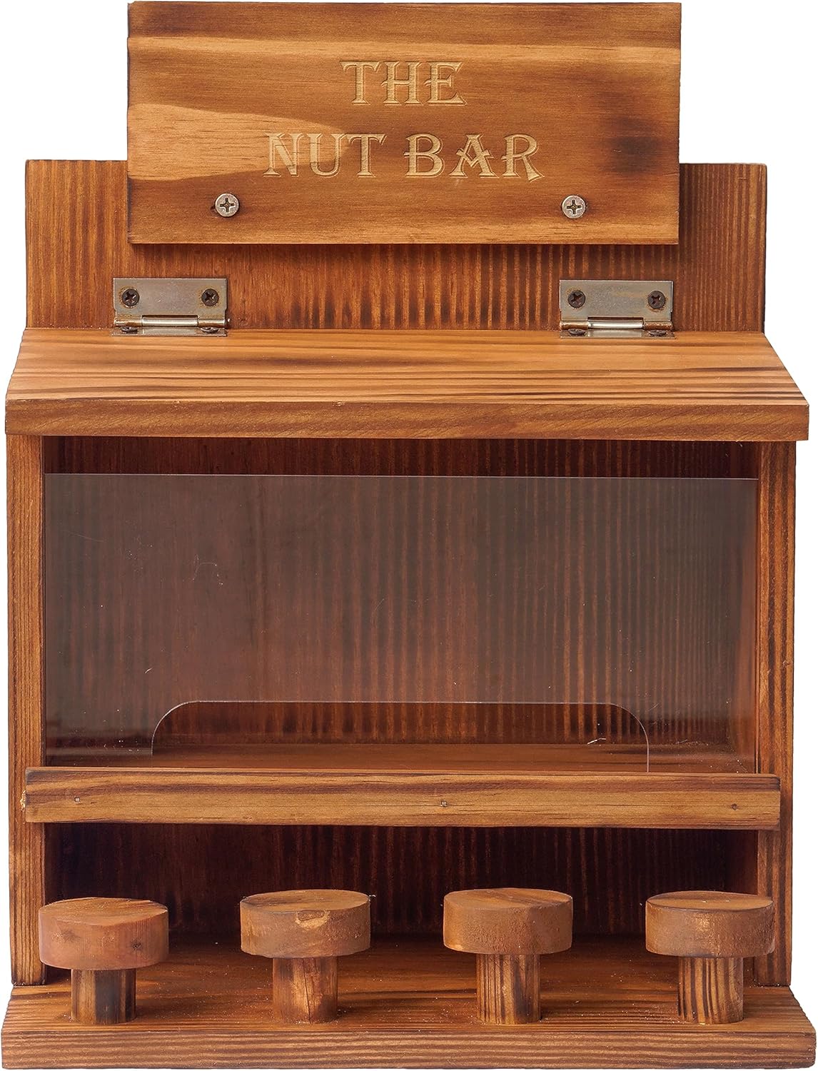 MIXUMON Squirrel Feeder Table The Nut Bar, Wooden Squirrel Picnic Table Feeder, Durable Squirrel Feeder Corn Cob, with Solid Structure, Stable Squirrels Stool Bar, 6.6x9.8x13 Inches (Style 4)