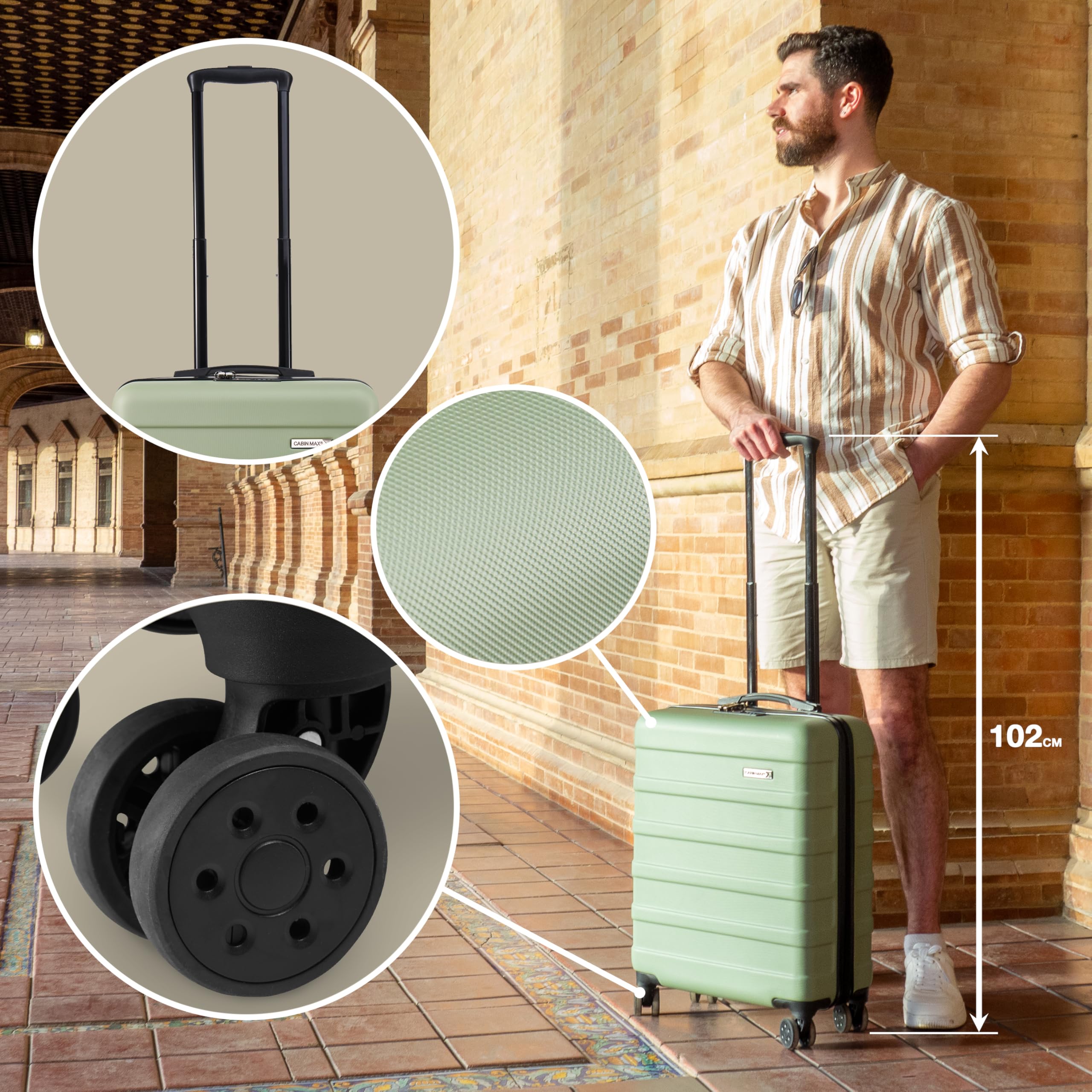 Cabin Max Anode 55x35x25 cm Maleta de Mano, Cerradura de Maleta incorporada (40 L Negro) — view 7