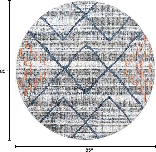 Vista 57 de Unique Loom Aramis Collection - Alfombra Kavi (2 pies x 6 pies 1 pulgada, marfil/azul)