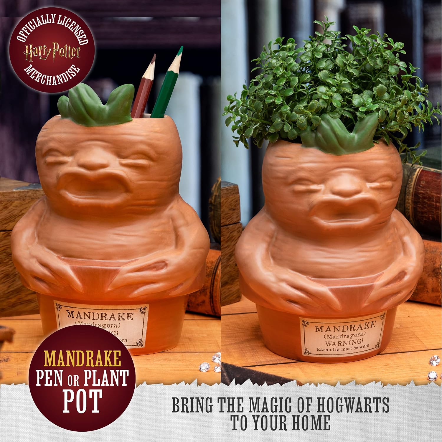 Paladone Harry Potter Mandrake Root Ceramic Planter or Pen Holder | Officially Licensed Wizarding World Merchandise and Desk Décor