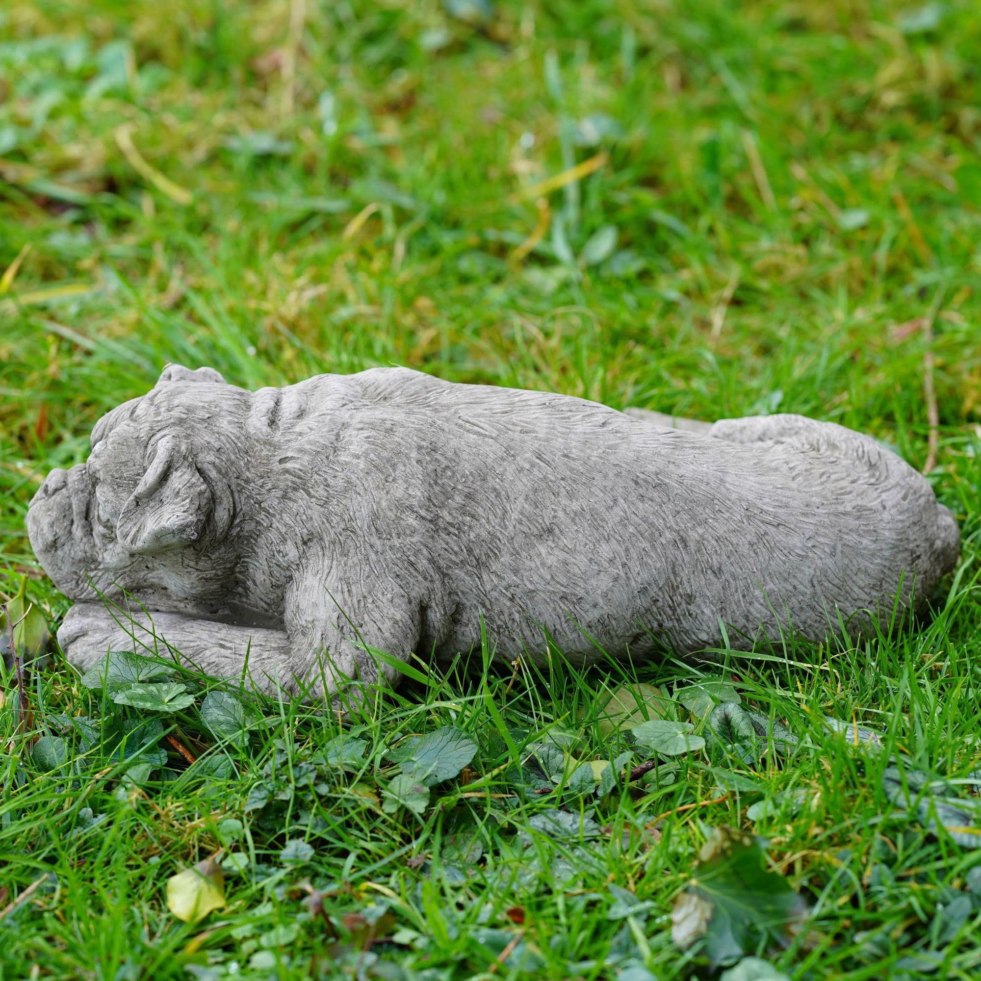 Statua di cane Boxer | Pietra ricostituita vintage animale cemento ornamento da giardino