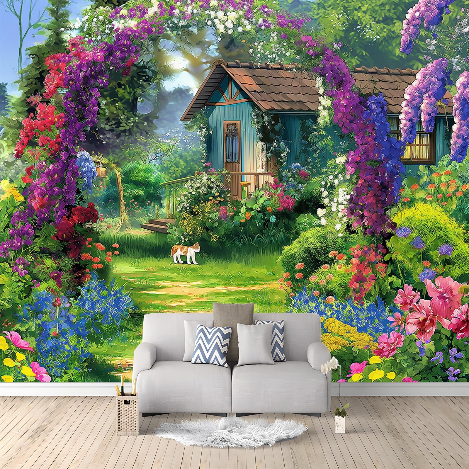 Mur de fond TV papier peint intissé 3D poster murales anti-imperfections