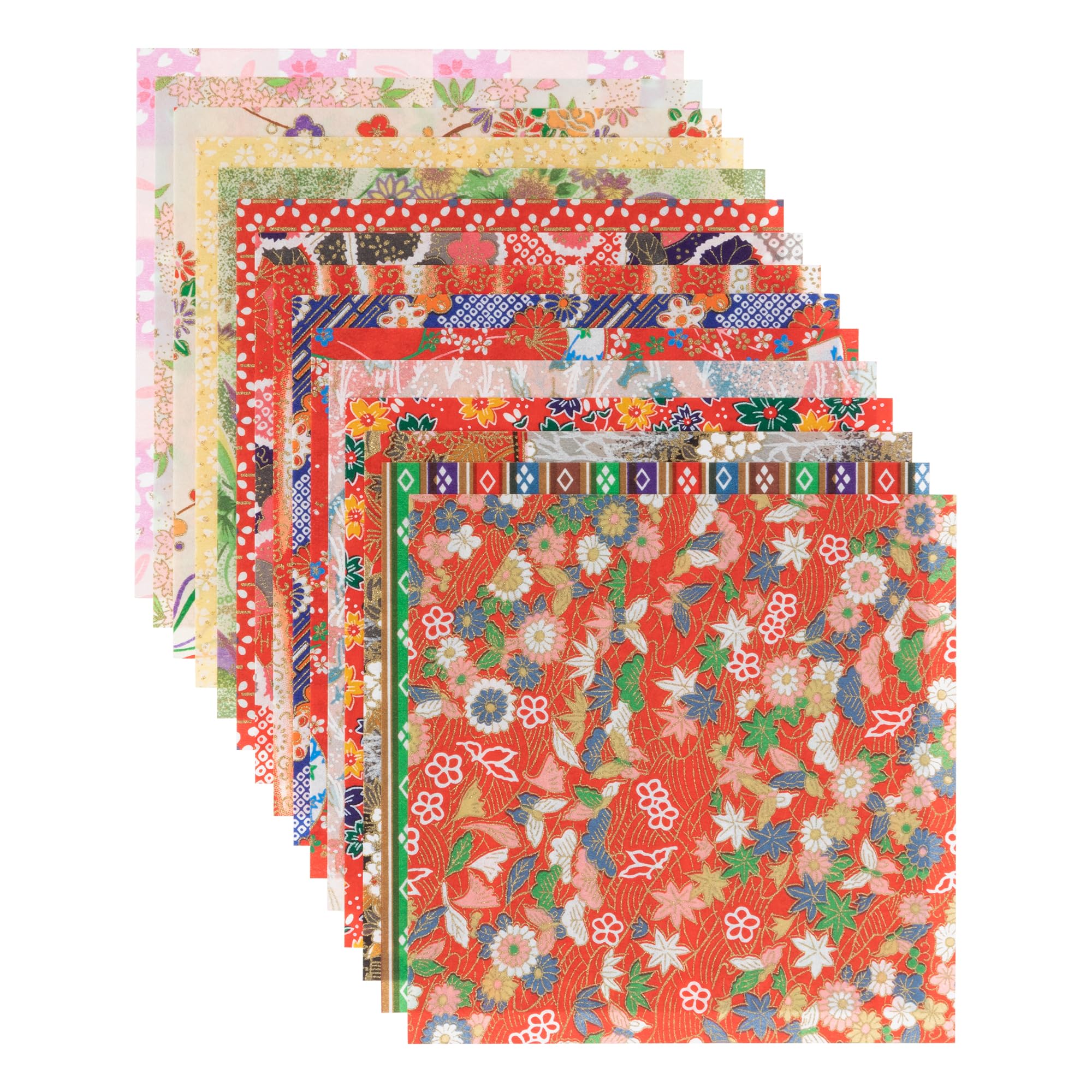 Amazon | 和紙かわ澄 千代紙 友禅和紙 15×15cm 15柄・15枚入 Fセット