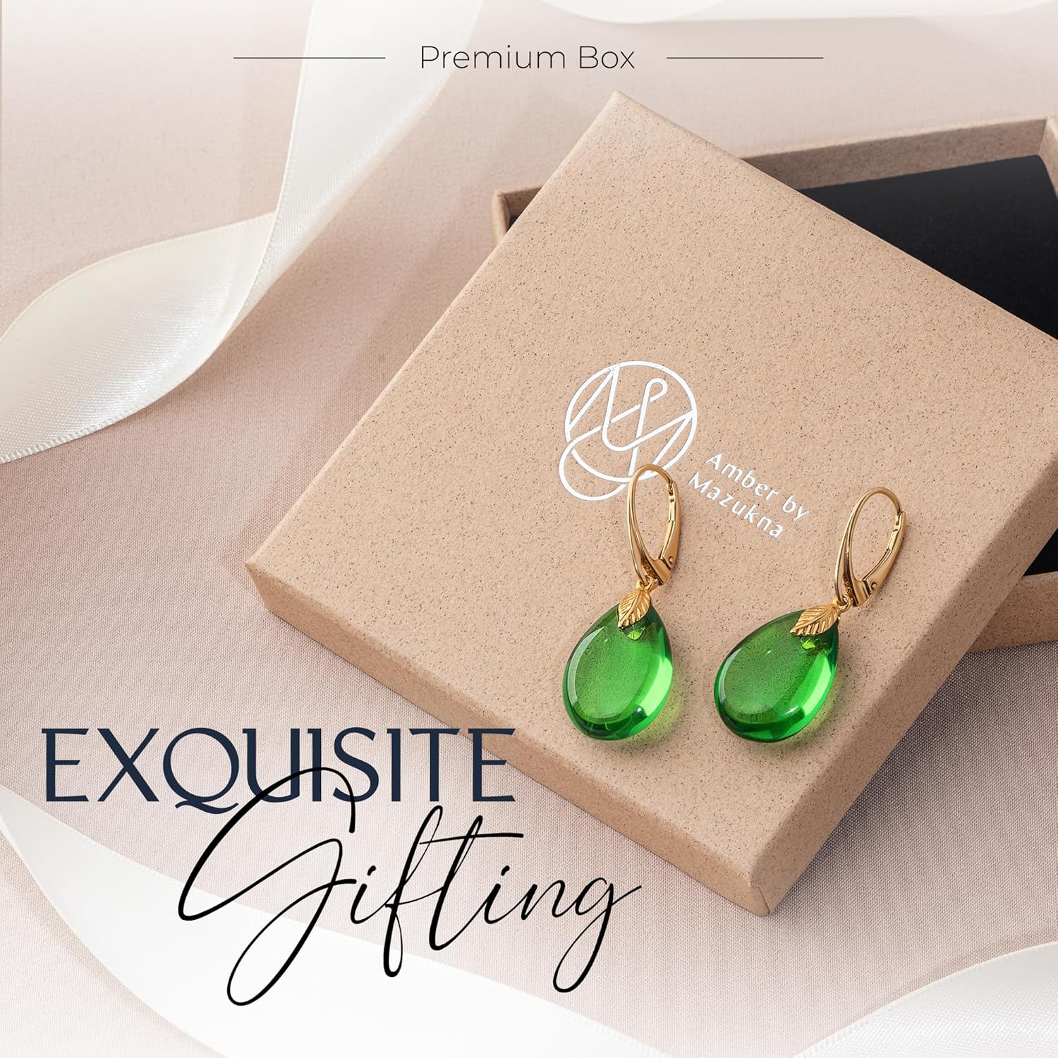 Leverback Earrings for Women – Gold-Plated 925 Silver Drop Earrings with Natural Green Baltic Amber Piece, Lightweight Jewelry with Secure Closure for Everyday Elegance - Image 6