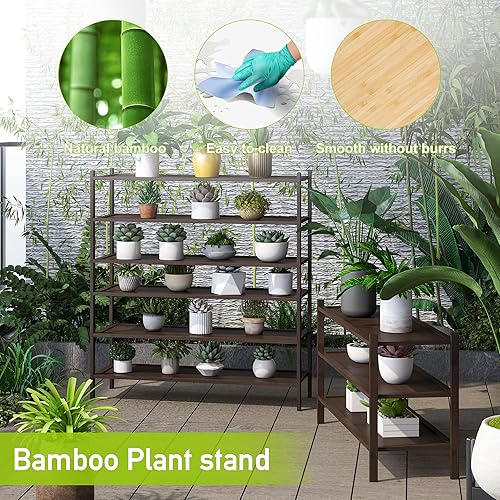 Miniatura 7 de BMOSU Zapatero de bambú de 3 niveles de alta calidad apilable organizador de almacenamiento para pasillo armario sala de estar entrada organizador