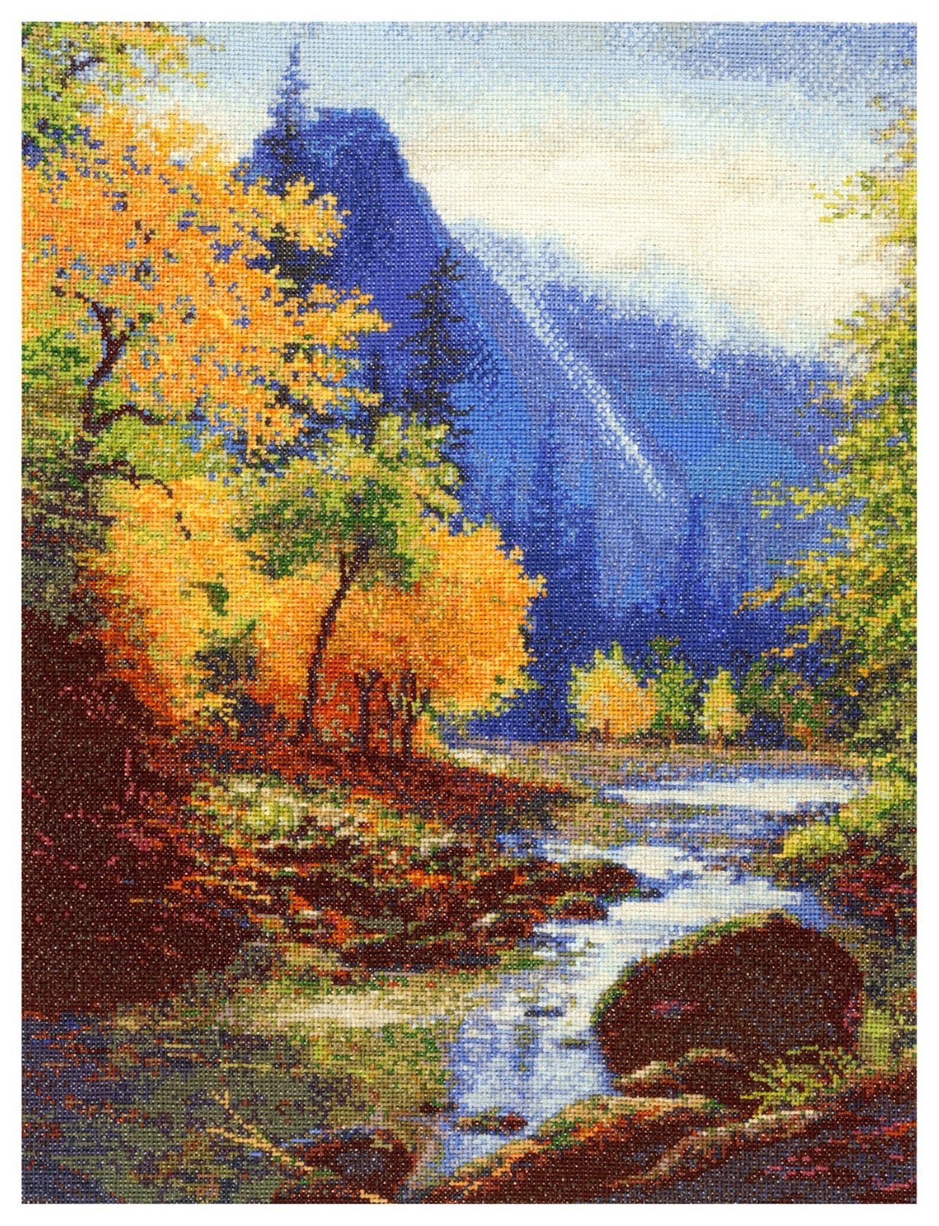 Candamar DesignsBelow Bridal Veil Falls by Charles Counted Cross Stitch Kit, White