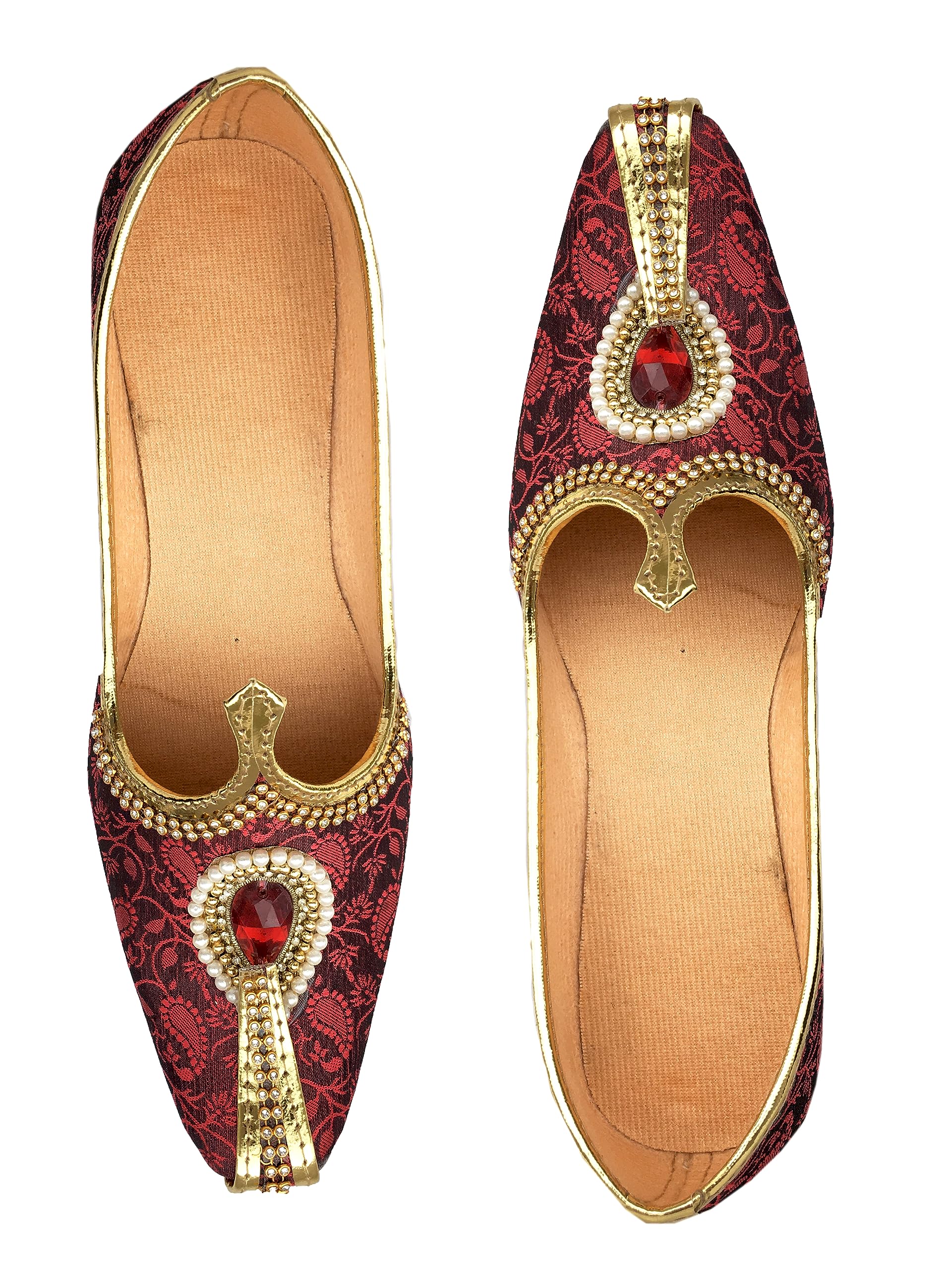 Mens Sherwani Jutti Traditional Ethnic Wedding Indian Shoes Mojari Shoes-picture-34