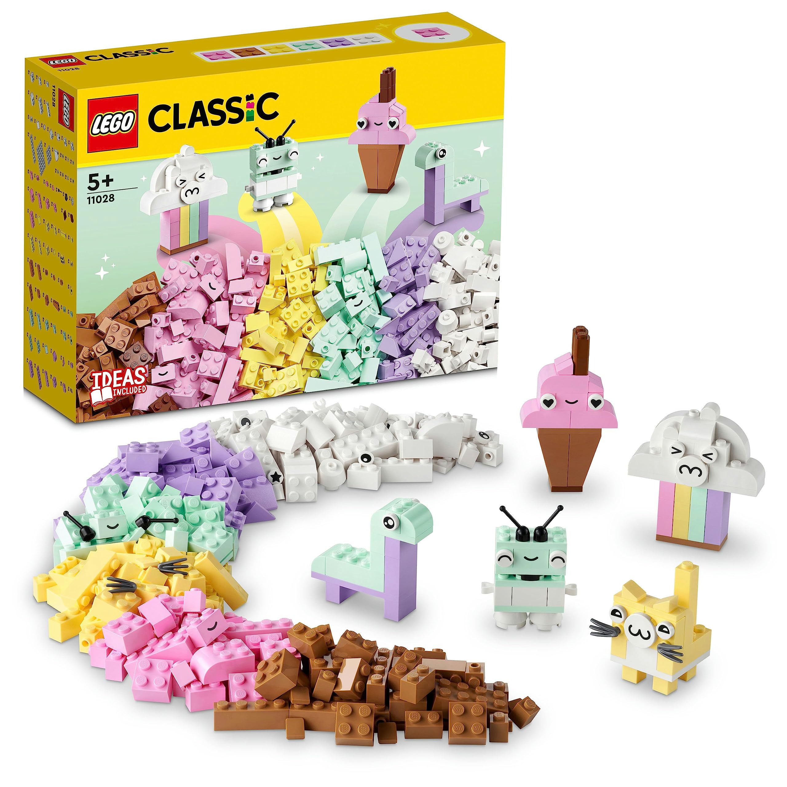 LEGO Classic Yaratıcı Pastel Eğlence 11028-5 Yaş ve Üzeri Çocuklar İçin Renkli, Eğlenirken Öğreten Yaratıcı Oyuncak Yapım Seti (333 Parça)