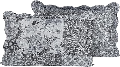 Miniatura 62 de Brilliant Sunshine Juego de edredón de 3 piezas con 2 fundas de almohada, colcha reversible suave y ligera, para todas las estaciones, Gris