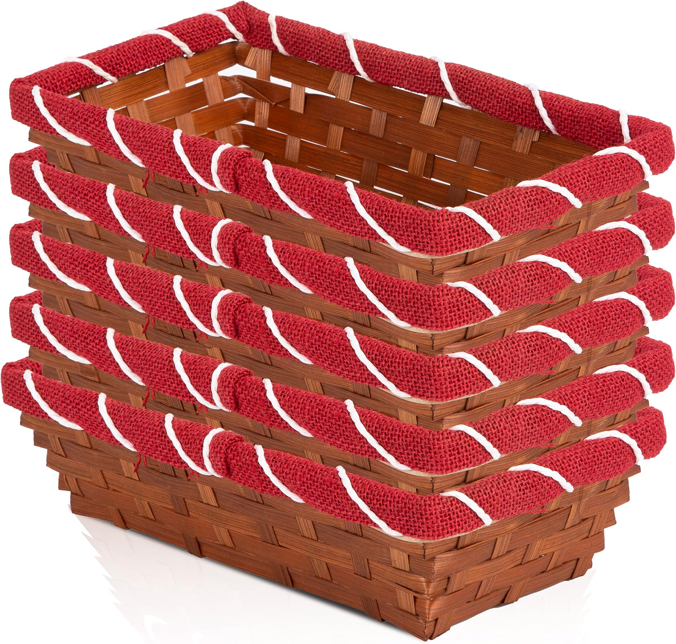 5 x Gift Wrap Baskets DIY Gift Hampers Bamboo Baskets Christmas Hampers Countertop Storage Basket Retail Display Basket-Small: 30 * 17 * 8