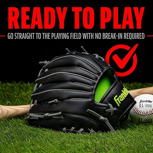 Vista 129 de Franklin Sports Field Master Baseball + Softball Glove - Field Master Adult + Youth Baseball + Softball Mitt - Men's + Women's Gloves - Right Hand