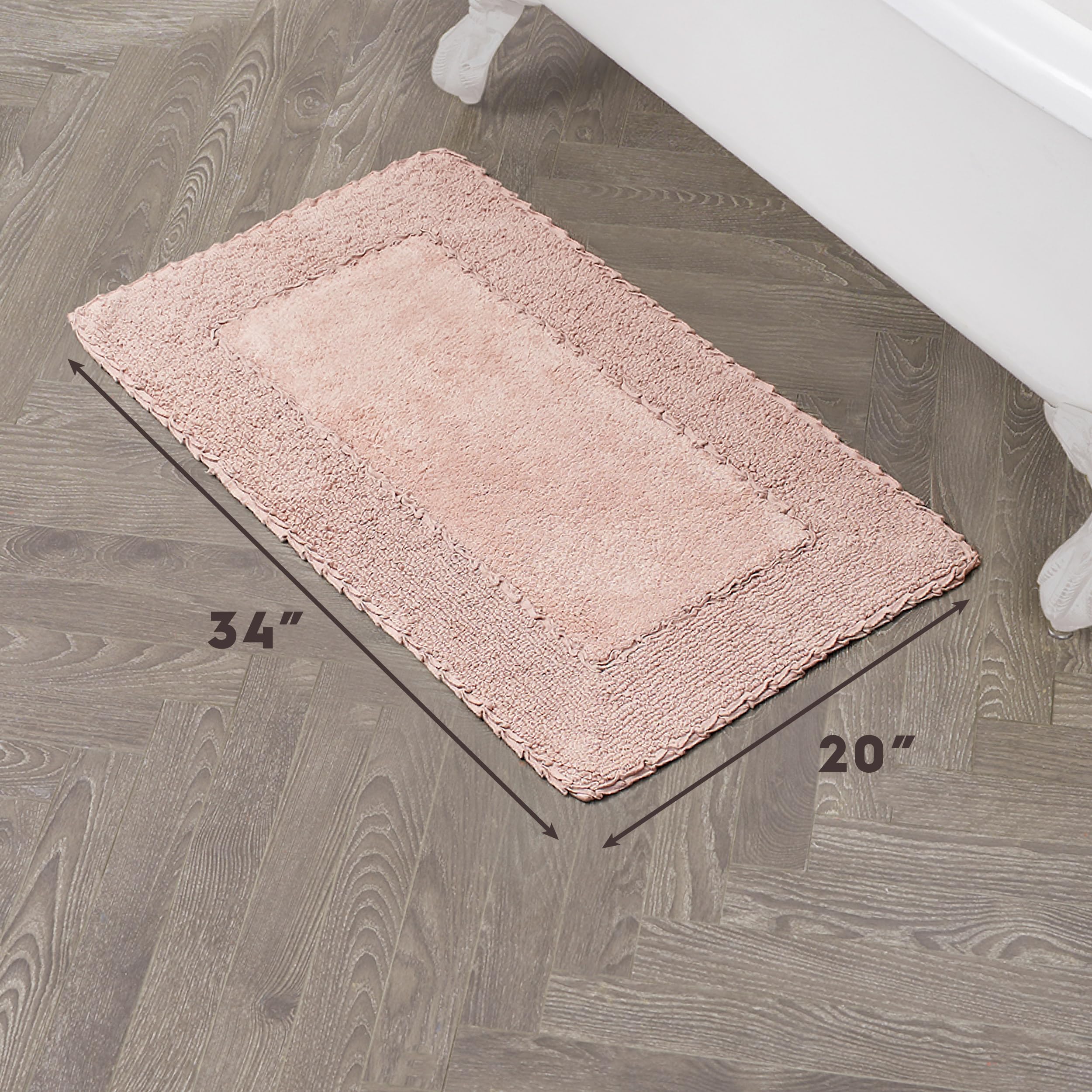 Amazon.com: Laura Ashley Ruffle Border 100% Cotton Bath Rug