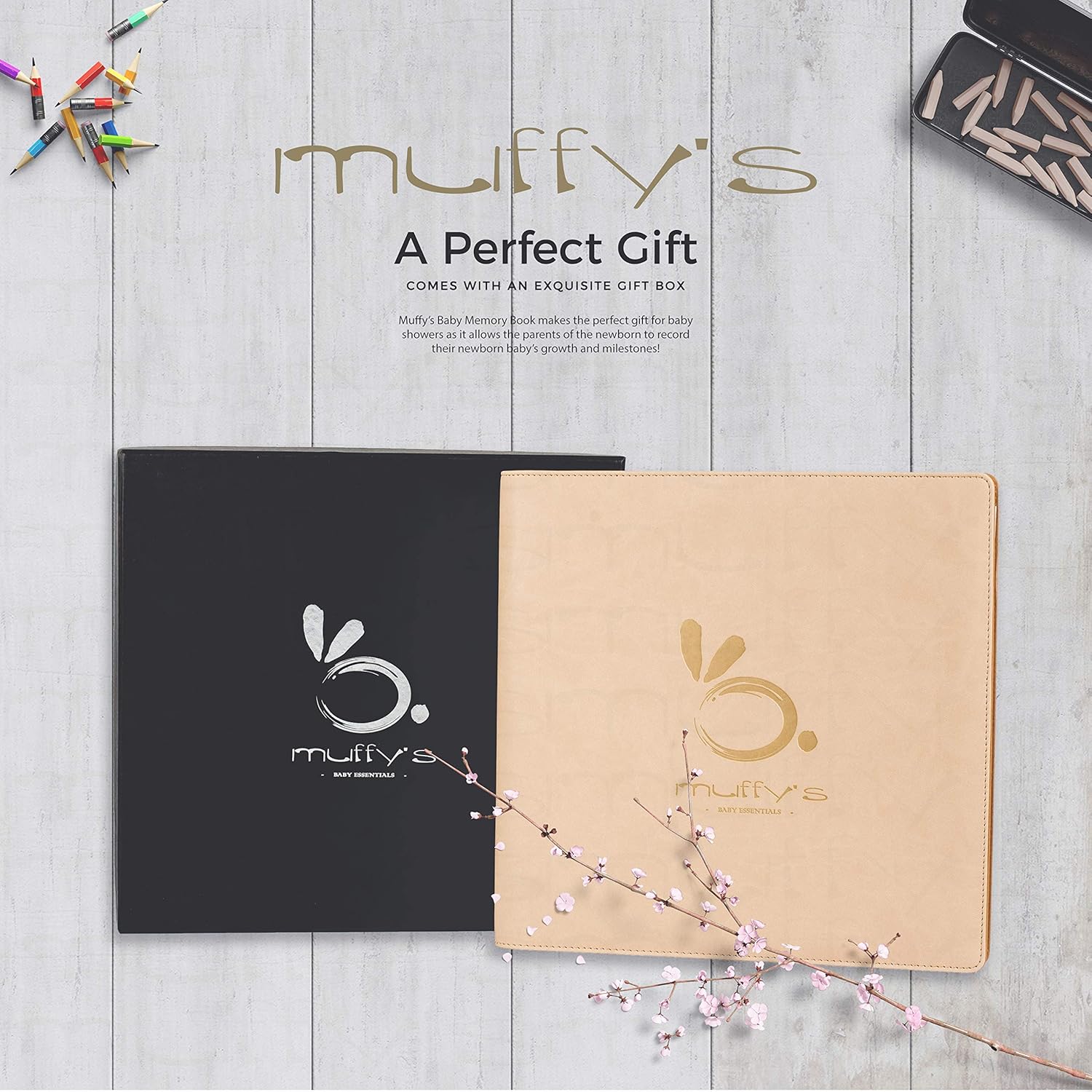 Muffy's Baby Memory Book | First Year Journal Album | Perfect Baby Showers Gift