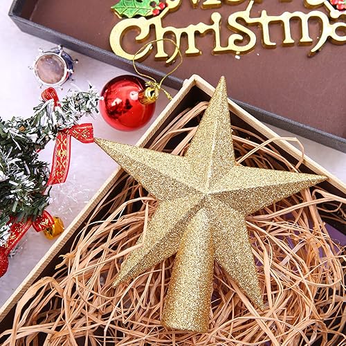 Miniatura 5 de Aneco 4 piezas de 4 pulgadas con purpurina para árbol de Navidad, mini adornos para decoración de árbol de Navidad pequeño