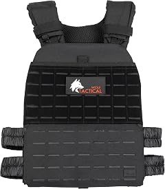 Wolf Tactical Adjustable Weighted Vest for Men & Women - Rucking, Workout, Running, Walking & CrossFit Weight Vest for Strength Training & Fitness (Black)