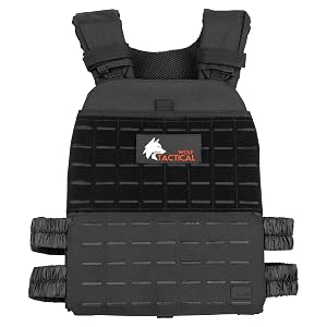 Wolf Tactical Adjustable Weighted Vest for Men Women - Rucking Workout Running Walking CrossFit Weight Vest for Strength