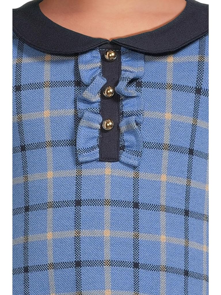 Blue Janie and Jack Jacquard Plaid Dress (Infant)