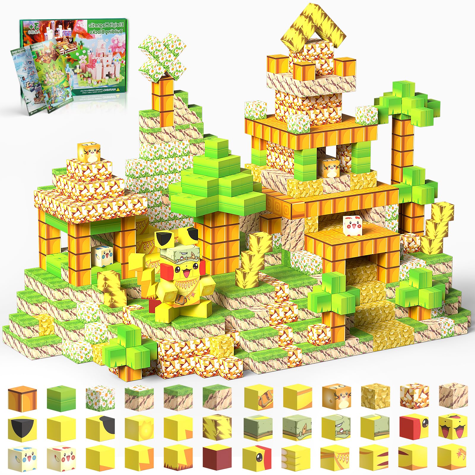 150 Piezas Construcciones Magnéticas Bloques, Juguetes Creativos con Bloques Magnéticos para Juegos, Adecuados para Niños y Niñas Mayores de 3 Años, Juguetes STEM Montessori con Bloques Magnéticos