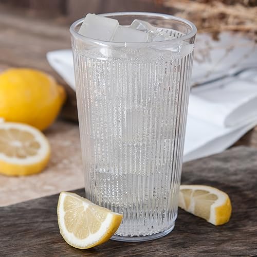 Miniatura 5 de Carlisle FoodService Products 403407 Crystalon RimGlow Caribbean - Vaso de policarbonato (16 onzas), transparente