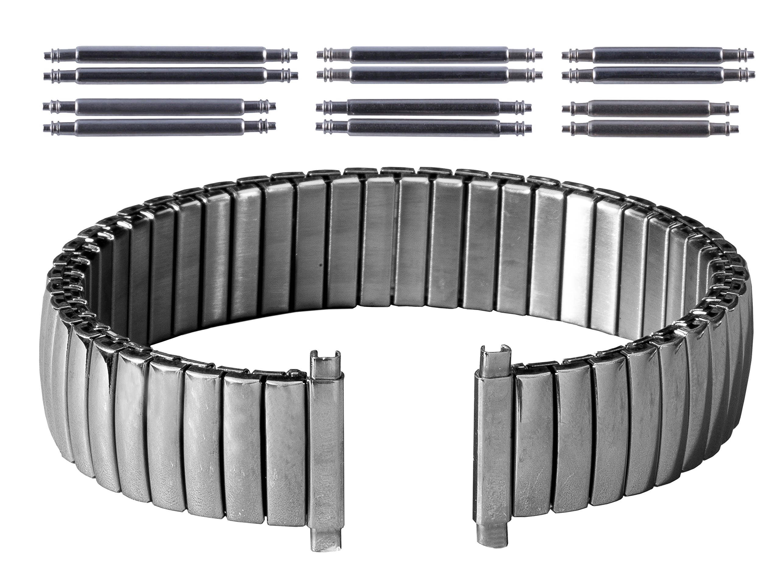 Gilden Gents Expansion 16-20mm Extra-Long High-Polish Stainless Steel Watch Band 504-SL