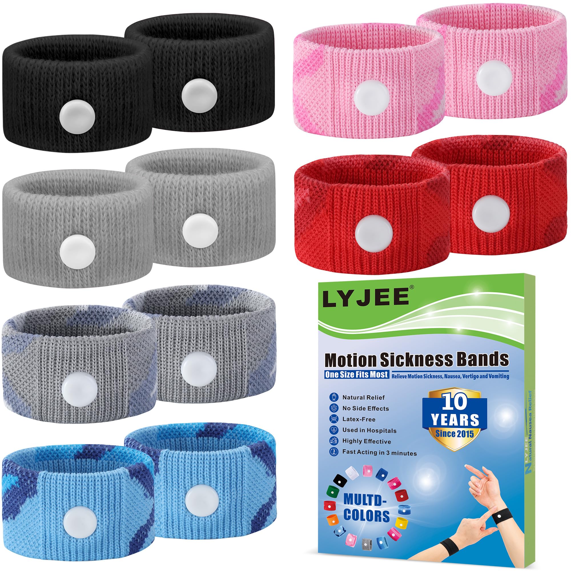 Motion Sickness Bracelets for Adults: Motion Sickness Bands Nausea Relief for Pregnant Women - Natural Acupressure Anti Nausea Wristband Relief for Car Cruise Air Travel Sickness