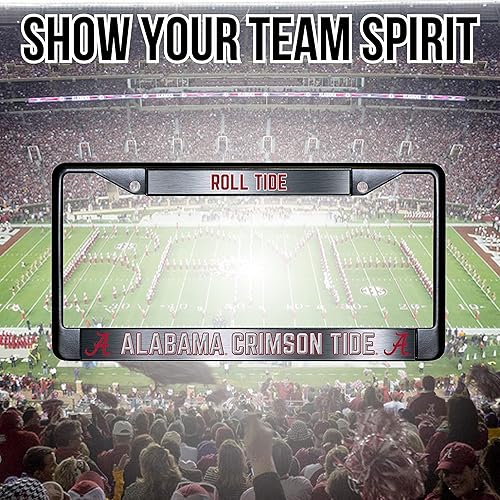 Miniatura 5 de Alabama Roll Tide NCAA SEC - Marco de matrícula de aleación de zinc de alta calidad, soporte para placa de 2 agujeros para tornillos, animación del