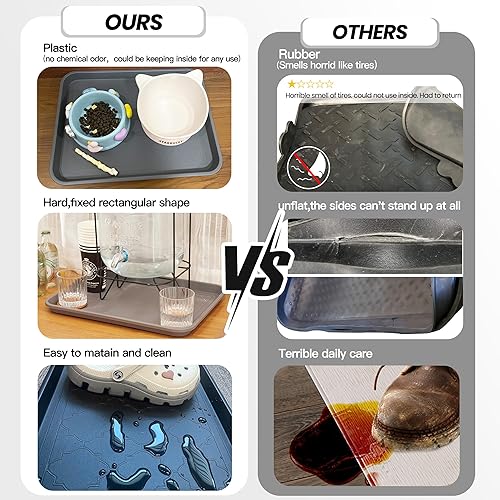 Miniatura 6 de Bandeja de botas para entrada en interiores, bandeja resistente para zapatos, 2 paquetes, bandeja impermeable para zapatos de 16.7 x 12.8 pulgadas